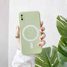 For iPhone X / XS Liquid Silicone Full Coverage Shockproof Magsafe Case(Light Green) - 1