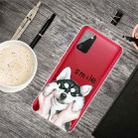 For Samsung Galaxy A02s Colored Drawing Clear TPU Protective Cases(Pinch Face Dog) - 1