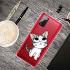 For Samsung Galaxy A02s Colored Drawing Clear TPU Protective Cases(Tilted Head Cat) - 1