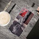 For Samsung Galaxy S21 5G Colored Drawing Clear TPU Protective Cases(Reflection Cat Tiger) - 1