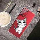 For Samsung Galaxy S21 5G Colored Drawing Clear TPU Protective Cases(Tilted Head Cat) - 1
