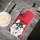 For Samsung Galaxy S21+ 5G Colored Drawing Clear TPU Protective Cases(Pinch Face Dog) - 1