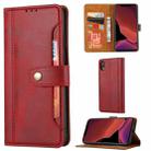 For iPhone XR Calf Texture Double Fold Clasp Horizontal Flip Leather Case with Photo Frame & Holder & Card Slots & Wallet(Red) - 1