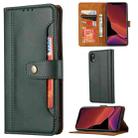 For iPhone XR Calf Texture Double Fold Clasp Horizontal Flip Leather Case with Photo Frame & Holder & Card Slots & Wallet(Green) - 1