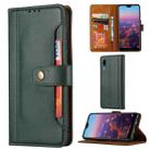 For Huawei P20 Calf Texture Double Fold Clasp Horizontal Flip Leather Case with Photo Frame & Holder & Card Slots & Wallet(Green) - 1