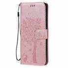 For Xiaomi Redmi 9A Tree & Cat Pattern Pressed Printing Horizontal Flip PU Leather Case with Holder & Card Slots & Wallet & Lanyard(Rose Gold) - 2