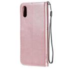 For Xiaomi Redmi 9A Tree & Cat Pattern Pressed Printing Horizontal Flip PU Leather Case with Holder & Card Slots & Wallet & Lanyard(Rose Gold) - 3