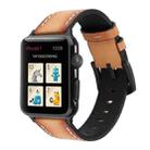 Retro Head-layer Cowhide Genuine Leather Watch Band For Apple Watch Ultra 49mm / Series 8&7 45mm / SE 2&6&SE&5&4 44mm / 3&2&1 42mm(Light Brown) - 1