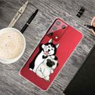 For Samsung Galaxy S21+ 5G Shockproof Painted Transparent TPU Protective Case(Selfie Dog) - 1