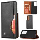 For Samsung Galaxy S21 Ultra 5G Knead Skin Texture Horizontal Flip Leather Case with Photo Frame & Holder & Card Slots & Wallet(Black) - 1