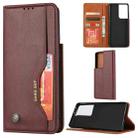 For Samsung Galaxy S21 Ultra 5G Knead Skin Texture Horizontal Flip Leather Case with Photo Frame & Holder & Card Slots & Wallet(Wine Red) - 1