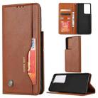 For Samsung Galaxy S21 Ultra 5G Knead Skin Texture Horizontal Flip Leather Case with Photo Frame & Holder & Card Slots & Wallet(Brown) - 1