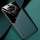 For Xiaomi Poco X3 NFC All-inclusive Leather + Organic Glass Protective Case with Metal Iron Sheet(Green) - 1