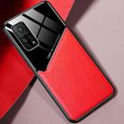 For Xiaomi Mi 10T Pro All-inclusive Leather + Organic Glass Protective Case with Metal Iron Sheet(Red) - 1