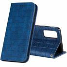 For Samsung Galaxy S20 FE Lucky Flowers Embossing Pattern Magnetic Horizontal Flip Leather Case with Holder & Card Slots(Dark Blue) - 1