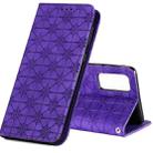 For Samsung Galaxy S20 FE Lucky Flowers Embossing Pattern Magnetic Horizontal Flip Leather Case with Holder & Card Slots(Purple) - 1