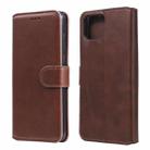 For OPPO F17 / A73 Classic Calf Texture PU + TPU Horizontal Flip Leather Case, with Holder & Card Slots & Wallet(Brown) - 1
