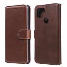 For Google Pixel 5 XL / Pixel 4a 5G Classic Calf Texture PU + TPU Horizontal Flip Leather Case, with Holder & Card Slots & Wallet(Brown) - 1