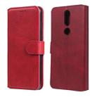 For Nokia 2.4 Classic Calf Texture PU + TPU Horizontal Flip Leather Case, with Holder & Card Slots & Wallet(Red) - 1