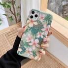 For iPhone 12 / 12 Pro IMD Retro Flowers Pattern Shockproof TPU Protective Case(Red Flowers) - 1