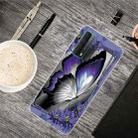 For Huawei P Smart 2021 Shockproof Painted Transparent TPU Protective Case(Great Purple Butterfly) - 1