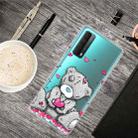 For Huawei P Smart 2021 Shockproof Painted Transparent TPU Protective Case(Doll Bear) - 1