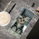 For Huawei P Smart 2021 Shockproof Painted Transparent TPU Protective Case(Sitting Cat) - 1