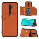 For OPPO A9 2020 Skin Feel PU + TPU + PC Back Cover Shockproof Case with Card Slots & Holder & Photo Frame(Brown) - 1