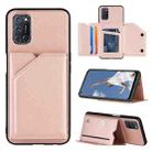 For OPPO A52 & A72 & A92 Skin Feel PU + TPU + PC Back Cover Shockproof Case with Card Slots & Holder & Photo Frame(Rose Gold) - 1