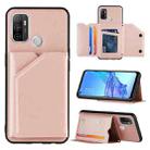 For OPPO A53 Skin Feel PU + TPU + PC Back Cover Shockproof Case with Card Slots & Holder & Photo Frame(Rose Gold) - 1