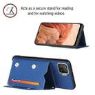 For OPPO F17 Skin Feel PU + TPU + PC Back Cover Shockproof Case with Card Slots & Holder & Photo Frame(Royal Blue) - 4