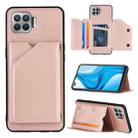 For OPPO F17 Pro & A93 Skin Feel PU + TPU + PC Back Cover Shockproof Case with Card Slots & Holder & Photo Frame(Rose Gold) - 1