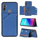 For OPPO Realme C3 Skin Feel PU + TPU + PC Back Cover Shockproof Case with Card Slots & Holder & Photo Frame(Royal Blue) - 1