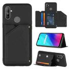 For OPPO Realme C3 Skin Feel PU + TPU + PC Back Cover Shockproof Case with Card Slots & Holder & Photo Frame(Black) - 1