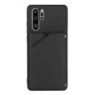For Huawei P30 Pro Skin Feel PU + TPU + PC Back Cover Shockproof Case with Card Slots & Holder & Photo Frame(Black) - 2