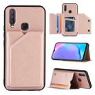 For vivo Y17 & Y15 & Y12 Skin Feel PU + TPU + PC Back Cover Shockproof Case with Card Slots & Holder & Photo Frame(Rose Gold) - 1