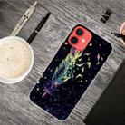 For iPhone 12 mini Shockproof Painted Transparent TPU Protective Case (Colorful Feathers) - 1