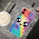 For iPhone 12 mini Shockproof Painted Transparent TPU Protective Case (Starry Cute Cat) - 1