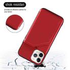 For iPhone 11 Pro Max Skin Feel PU + TPU + PC Back Cover Shockproof Case with Card Slots & Holder & Photo Frame (Red) - 3