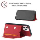 For iPhone 11 Pro Max Skin Feel PU + TPU + PC Back Cover Shockproof Case with Card Slots & Holder & Photo Frame (Red) - 5