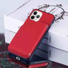 For iPhone 11 Pro Max Skin Feel PU + TPU + PC Back Cover Shockproof Case with Card Slots & Holder & Photo Frame (Red) - 6