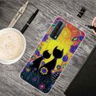 For Huawei P Smart 2021 Shockproof Painted Transparent TPU Protective Case(Oil Painting Black Cat) - 1