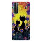 For Huawei P Smart 2021 Shockproof Painted Transparent TPU Protective Case(Oil Painting Black Cat) - 2