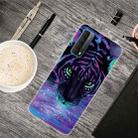 For Huawei P Smart 2021 Shockproof Painted Transparent TPU Protective Case(Purple Tiger) - 1