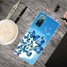 For Samsung Galaxy S20 FE Shockproof Painted Transparent TPU Protective Case(Blue Butterfly) - 1