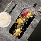 For Samsung Galaxy S21 Ultra 5G Shockproof Painted Transparent TPU Protective Case(Gold Star) - 1