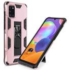 For Samsung Galaxy A31 Soldier Armor Shockproof TPU + PC Magnetic Protective Case with Holder(Rose Gold) - 1
