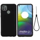 For Motorola Moto G9 Power Pure Color Liquid Silicone Shockproof Full Coverage Case(Black) - 1