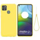 For Motorola Moto G9 Power Pure Color Liquid Silicone Shockproof Full Coverage Case(Yellow) - 1