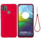 For Motorola Moto G9 Power Pure Color Liquid Silicone Shockproof Full Coverage Case(Red) - 1